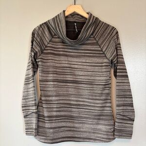 Kuhl XS Piper Cowl Neck Sweater Heather Gray Black Outdoor Hiking Base Layer